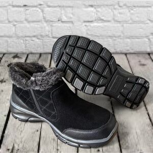 Skechers Women's Black Fur-Lined Ankle Boots